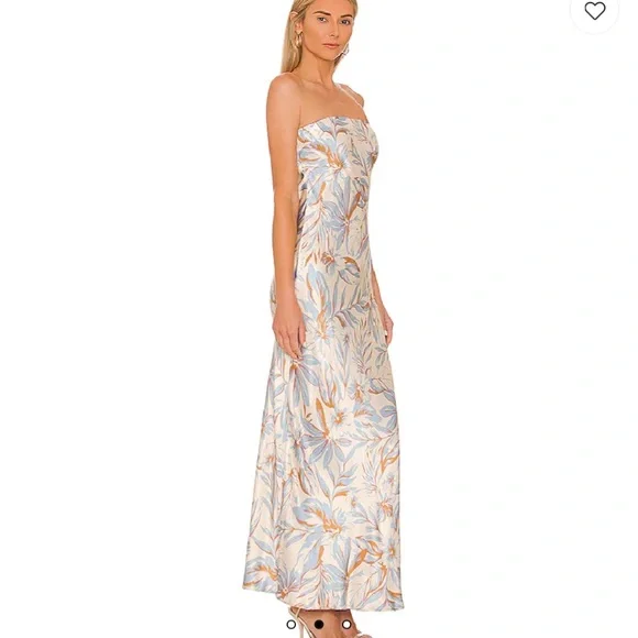 NWT BEC & BRIDGE strapless cutout back silky maxi dress - Picture 3 of 8